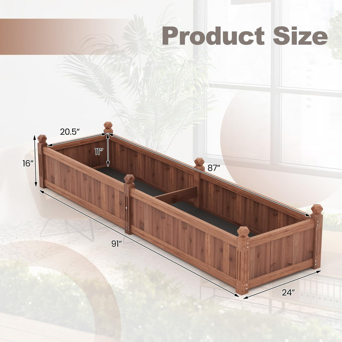 Lucktree Wood Raised Garden Bed