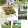 Lucktree 3-Tier Raised Garden Bed, Wooden Vertical Planter Box with Storage Shelf