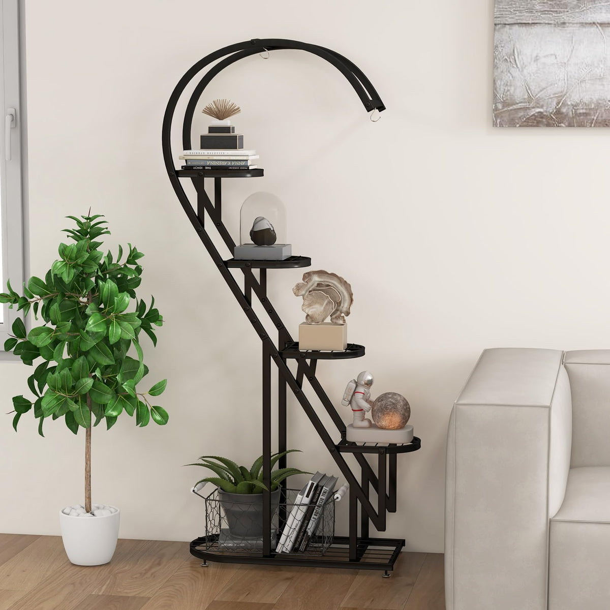 Lucktree 5 Tier Metal Plant Stand Indoor
