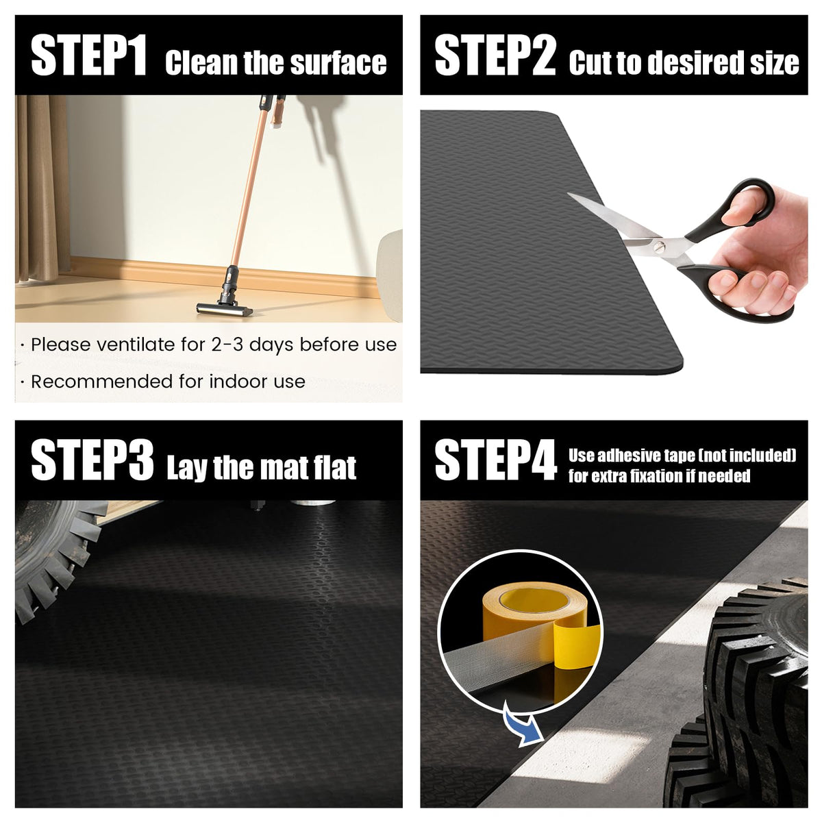 Lucktree Garage Floor Mat Pack of 4