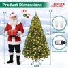 7 FT Pre-lit Christmas Tree Artificial Hinged Xmas Tree