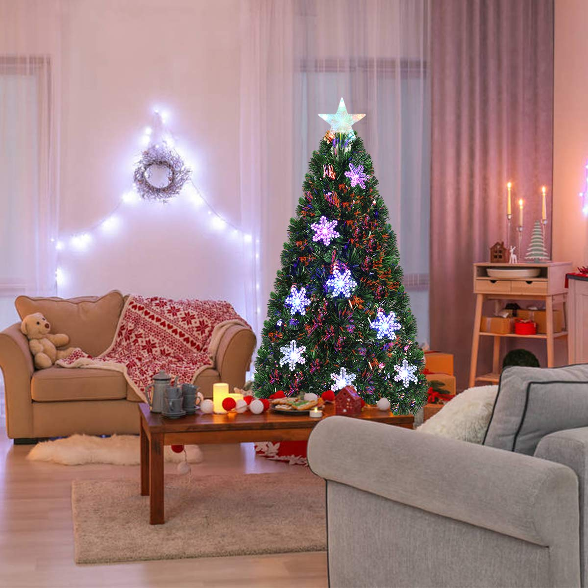 Lucktree Pre-Lit Fiber Optic Artificial Christmas Tree - LucktreeUS