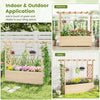 Lucktree Raised Garden Bed with Sided Trellis and Hanging Roof