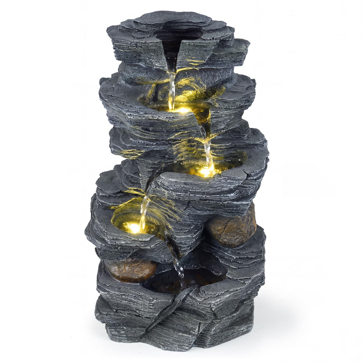 Lucktree 5-Tier Water Fountain Outdoor for Patio