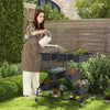 Lucktree Rolling Raised Garden Bed w/ 7 Planter Boxes, Storage Baskets, Drainage Holes