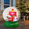 Lucktree 4.2 FT Christmas Inflatable Santa Snow Globe, Light Up Crystal Ball with Santa, Snowman & Road Sign