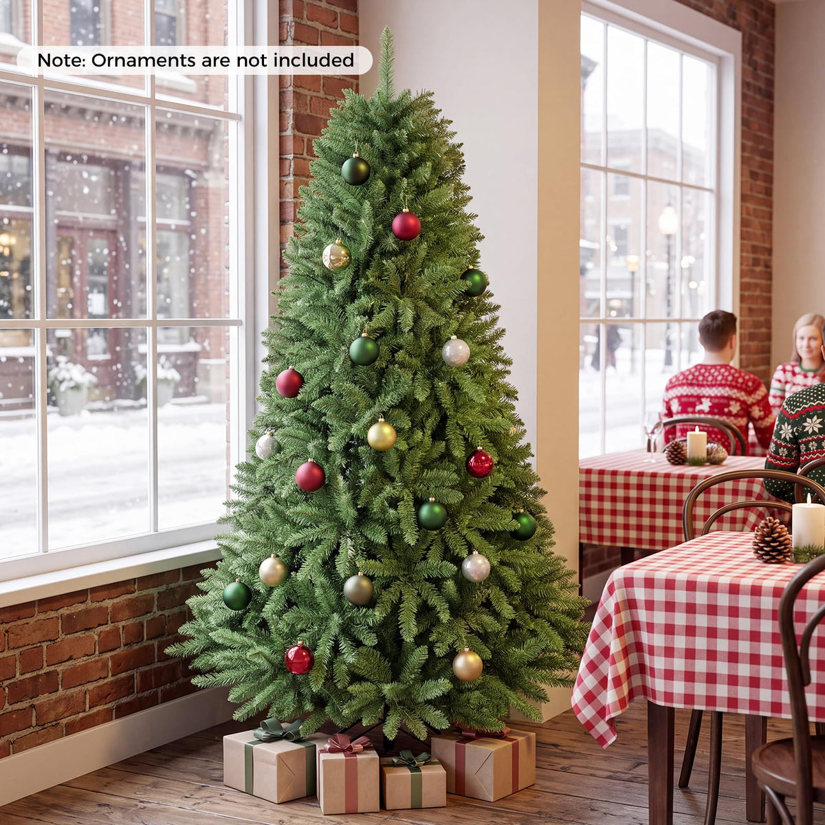 10/7.5/6.5/6/9/4.5/4 FT Artificial Christmas Tree w/ Easy-Setup Hinges, Unlit