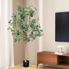 Lucktree 5.5ft Artificial Eucalyptus Tree, Tall Faux Eucalyptus Stems Fake Plants in Pot with 517 Silver Dollar Leaves
