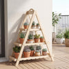 Lucktree 3-Tier Plant Stand Indoor | 28.5" Wood Flower Pot Plant Display Shelf