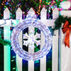 Lucktree 33” Lighted Ornament with Snowflake, Pre-Lit Christmas Wreath with 128 Cold White LED Lights