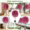 Lucktree 2 Pack Artificial Azalea Trees with Vivid Blooming Flowers for Indoor Outdoor Decor