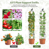 Lucktree 2-Pack Tomato Cages, 69” PE-Coated Metal Garden Obelisk Trellis for Climbing Plants