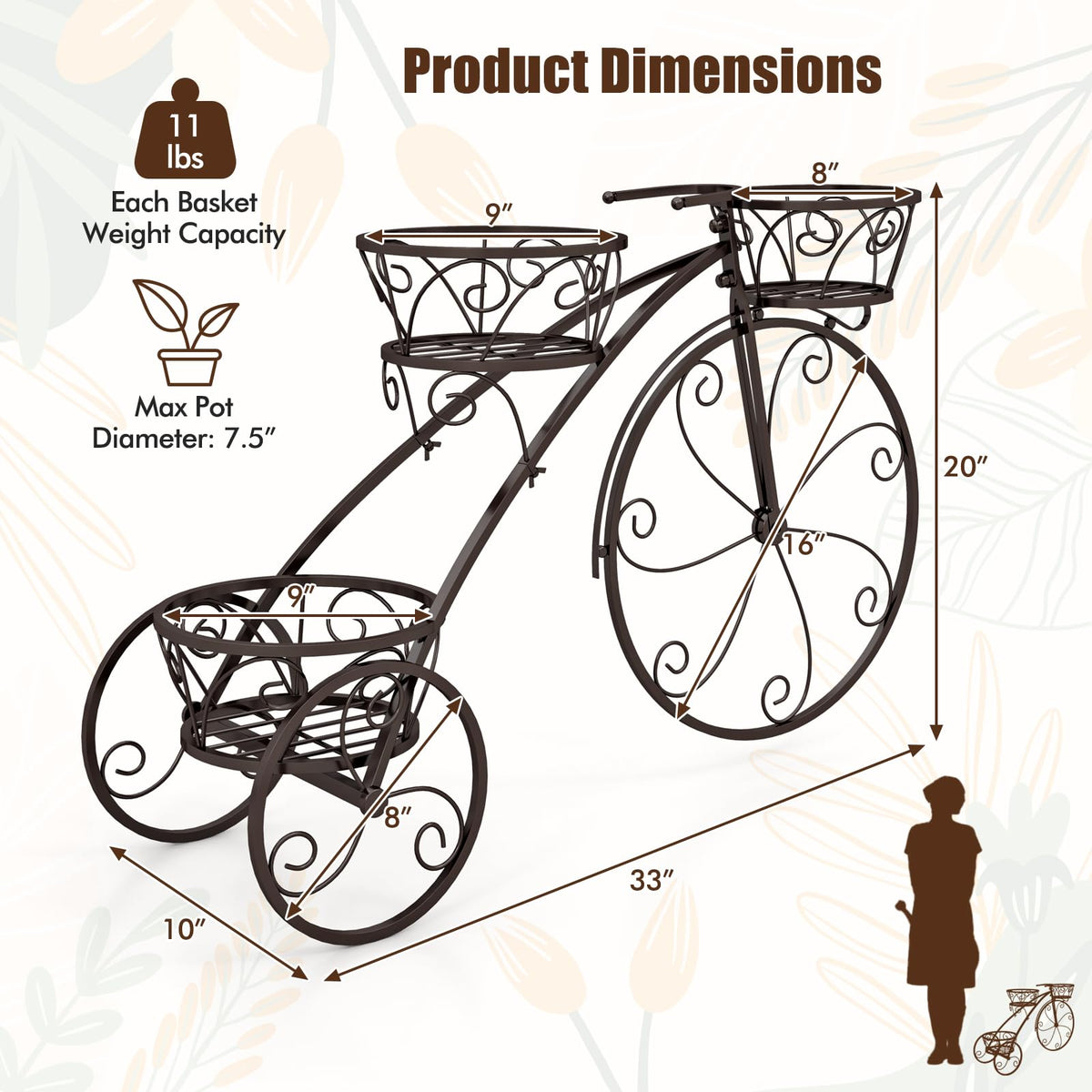 Lucktree Metal Bicycle Planter