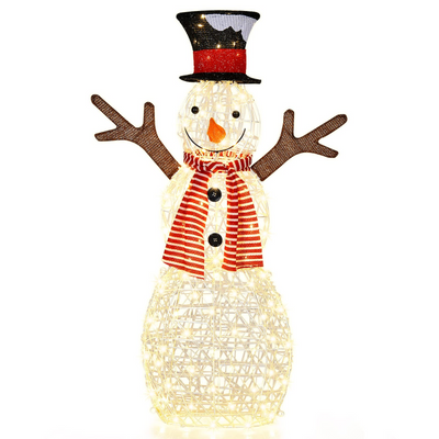 Lucktree Christmas Outdoor Lighted Snowman Yard Xmas Decorations and Zip Ties