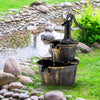Lucktree 2-Tier Water Fountain Outdoor for Garden Patio Backyard, Plastic