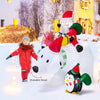 Lucktree 7FT Christmas Inflatables, LED Lighted Xmas Inflatable Polar Bear with Shaking Head, Santa & Penguin