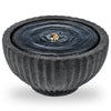 Lucktree 17.5"/18" Round Outdoor Water Fountain with 6 LED Lights