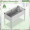 Lucktree Galvanized Raised Garden Bed with Legs Set 1/2 46"x24"x31" Metal Elevated Planter Box