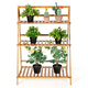 Lucktree 3 Tier Folding Storage Shelf, Bamboo Ladder Plant Stand