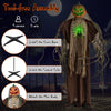 Lucktree 6 FT Halloween Light Up Talking Ghost Pumpkin with Glowing Ribs and Moving Head