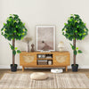 Lucktree 45" Artificial Hydrangea Tree, Tall Fake Potted Silk Tree with Real Wood Trunk