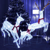 Lucktree 3-Piece Large Lighted Christmas Reindeer Family, Light up Xmas Decorations w/255 LED Lights & Scarves
