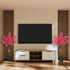 Lucktree 41” Artificial Plum Blossom Tree, Fake Floral Plant with 92 Flowers & Realistic Trunk in Plastic Nursery Pot