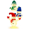 Lucktree 5 FT Christmas Lighted 3 Stacked Snowman Decoration