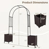Lucktree Metal Garden Arch Trellis Arbor with 2 Self-Watering Planter Boxes