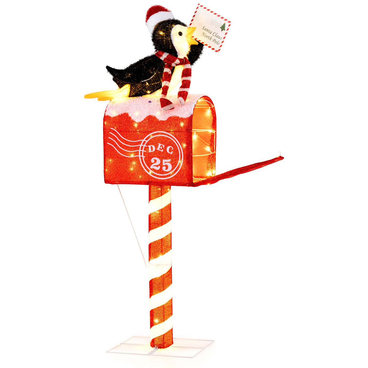 Lucktree 4.8 FT Christmas Lighted Penguin on Mailbox
