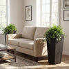 Lucktree Set of 2 Rattan Tall Plant Pots with Detachable Plastic Liners
