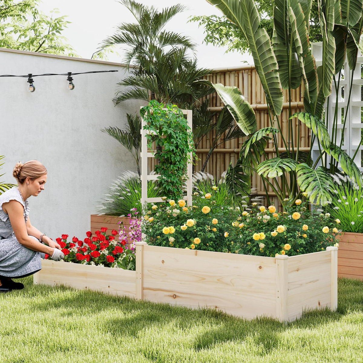Lucktree Wooden Raised Garden Bed