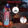 Lucktree 5.6 FT Halloween Animated Clown with Snap-up Head & Glowing Eyes