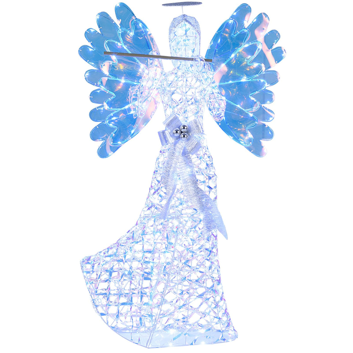 Lucktree 5.2 FT Christmas Lighted Iridescent Angel