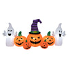 Lucktree 9 FT Halloween Inflatable Pumpkin Ghost, Spooky Lighted Holiday Decoration w/ Witch's Hat,