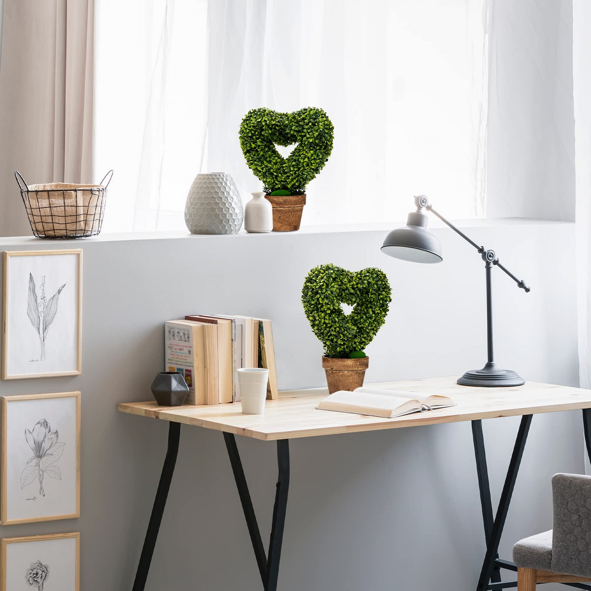 Lucktree 4 Pack Artificial Boxwood Topiary Trees - LucktreeUS