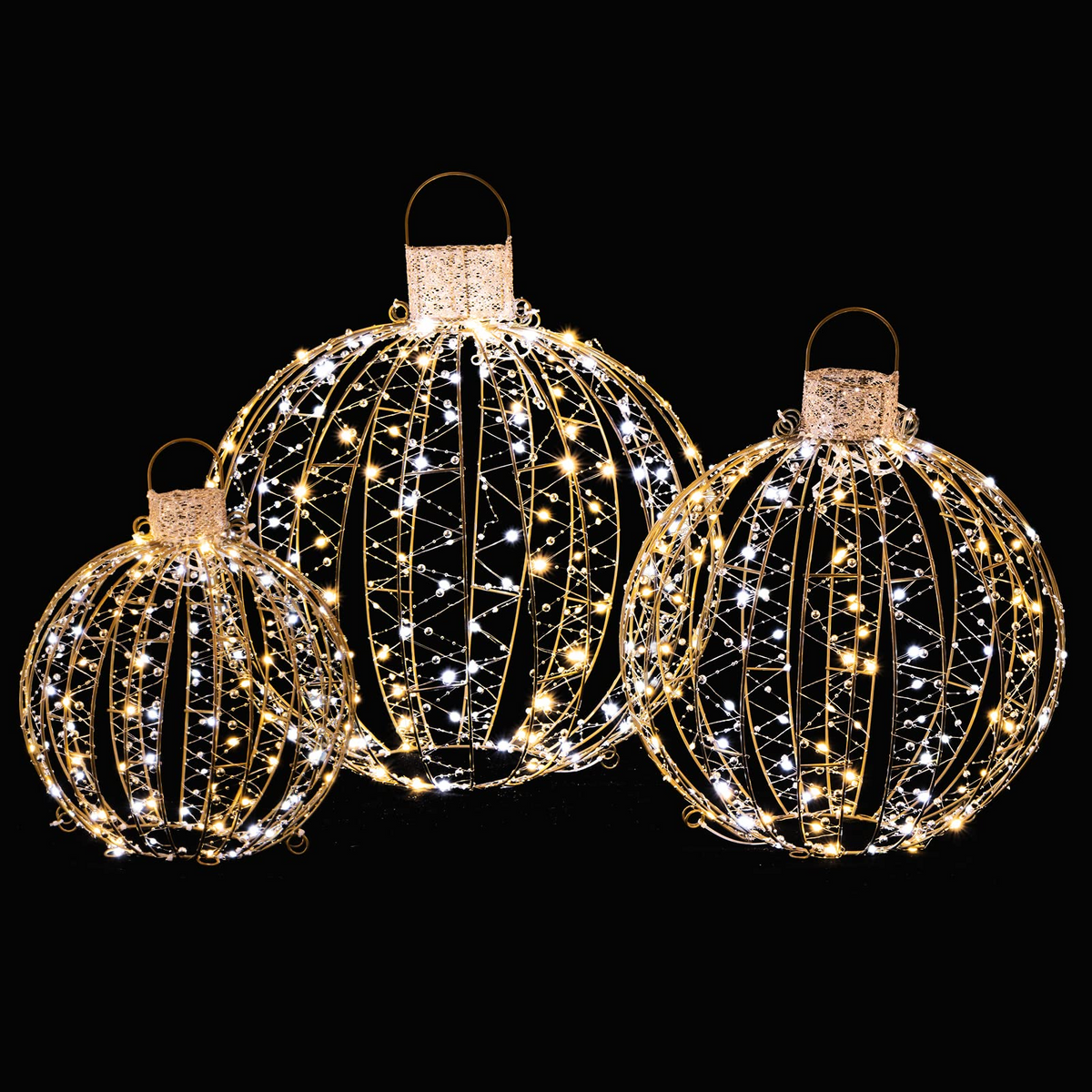 Christmas LED Light Balls for Tree (3 Pack) - Lucktree