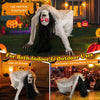 Lucktree Halloween Animated Crawling Woman with LED Eyes, Animatronic Zombie Woman Crawler with Vocally Triggered Sound & Motion Effects