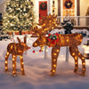 Lucktree 2 Pieces Lighted Christmas Moose Family, Light-up Xmas Deer Decorations with 170 LED Lights
