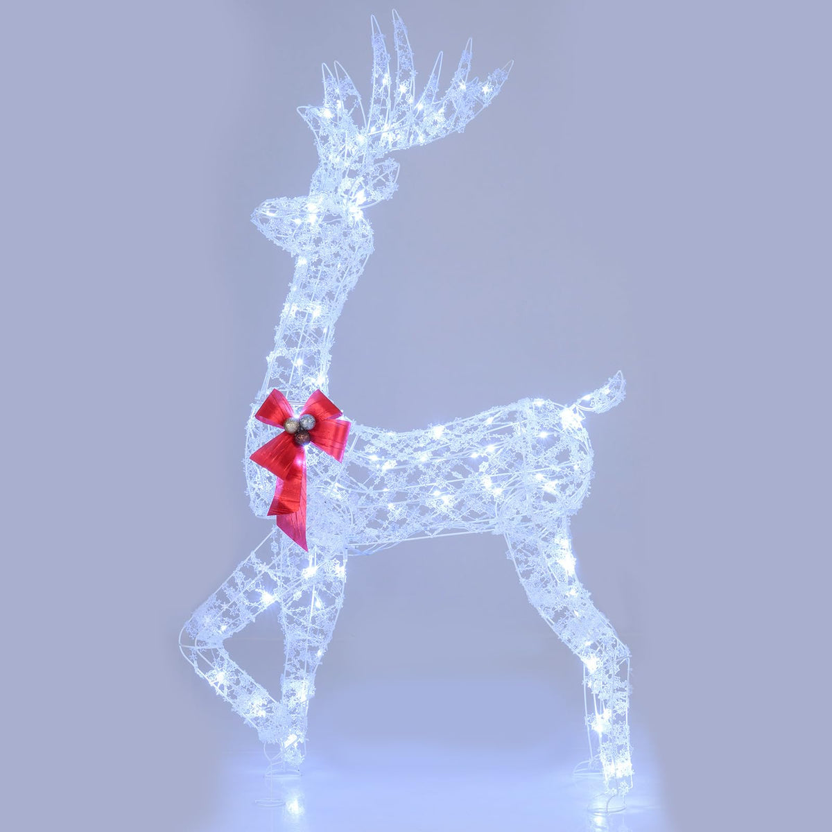 Lucktree 5 Feet Pre-Lit Christmas Reindeer with 100 LED Lights