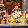 Lucktree 3 PCS Pre-Lit Lantern Balls, Hanging/Standing Christmas Ornaments with 732 Bright LED Lights, Zip Ties & Ground Stakes