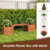 Lucktree 2-in-1 Outdoor Bench with 2/4 Planter Boxes Wood with Teak Oil Finish 42"x11"x11.5"