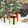 Lucktree Set of 3 Christmas Lighted Gift Boxes, Pre-lit Christmas Decoration with 48 Bright Warm Lights