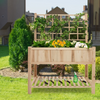 Lucktree Wood Planter with Trellis, Standing Raised Garden Bed