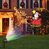 Lucktree Christmas Projector Lights Outdoor | LED Santa Claus on Sleigh Projection Lamp