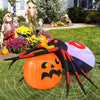 Lucktree 5 FT Halloween Inflatable Spider with Pumpkin, LED Lighted Halloween Decoration