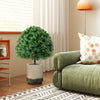 Lucktree 28 Inches Artificial Boxwood Topiary Ball Tree Set Sun-Protective Fake Shrub Plants