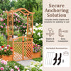 Lucktree 83" Wooden Garden Arbor with Gate and 2 Planter Boxes