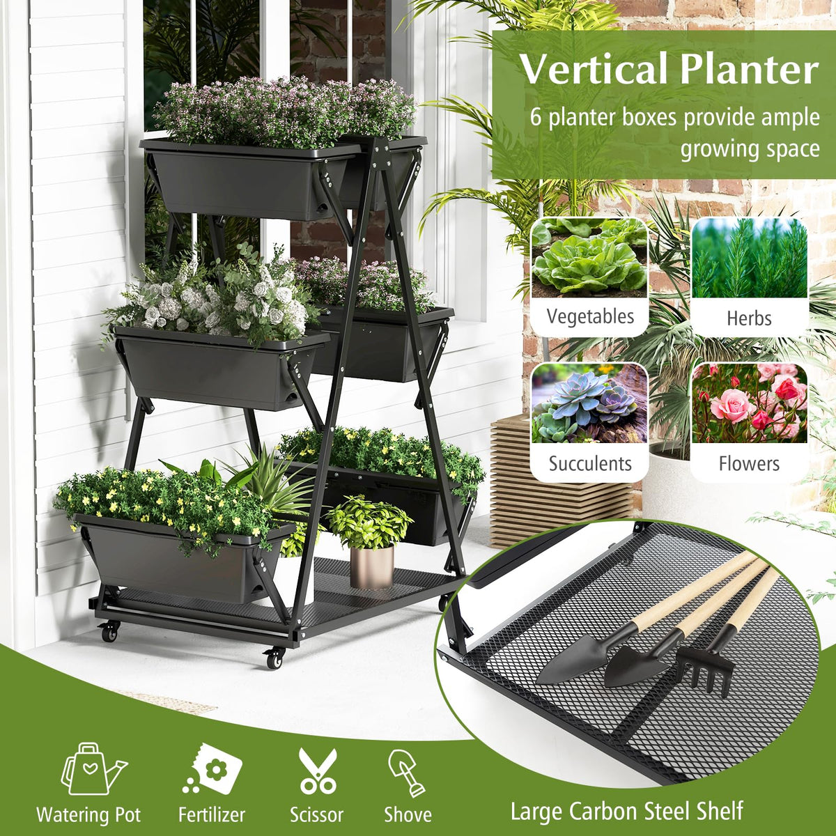 Lucktree 6-Tier Rolling Raised Garden Bed