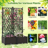 Lucktree Raised Garden Bed with Lattice Trellis Self-Watering Planter Box（32"LX16"WX50"H）